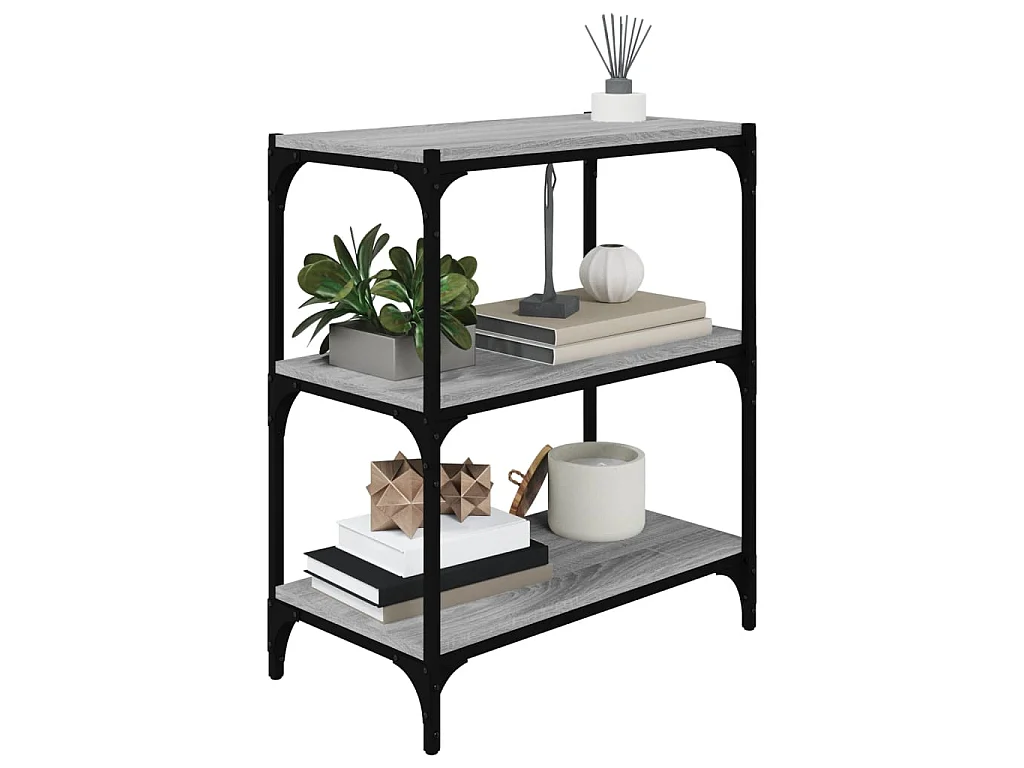Bibliothèque Sonoma gris 60x33x70,5 cm Bois d'ingénierie acier