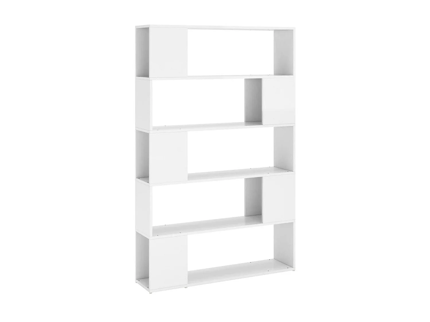 Bibliothèque séparateur de pièce blanc brillant bois ingénierie