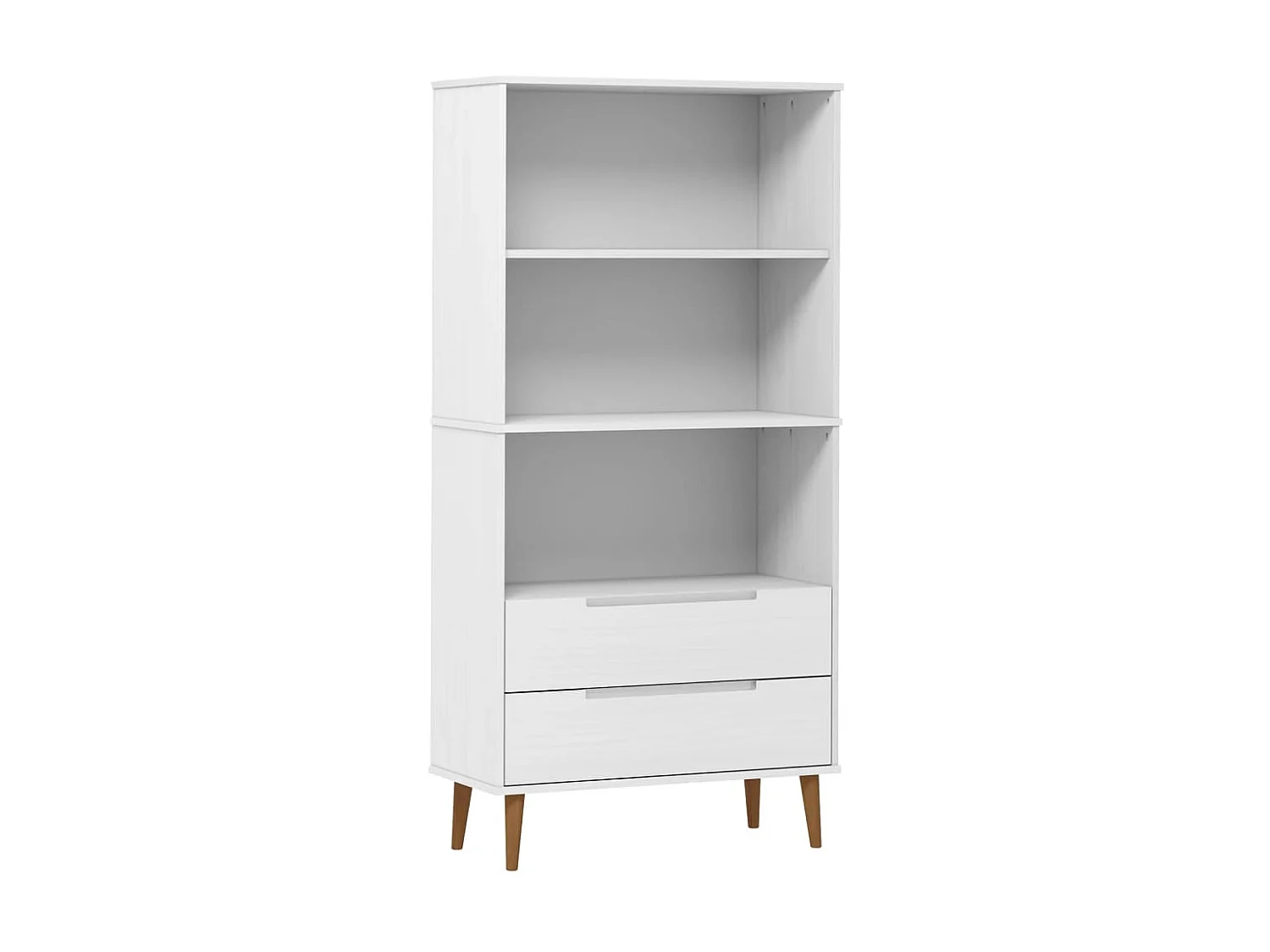 Bibliothèque MOLDE Blanc 85x35x170,5 cm Bois massif de pin