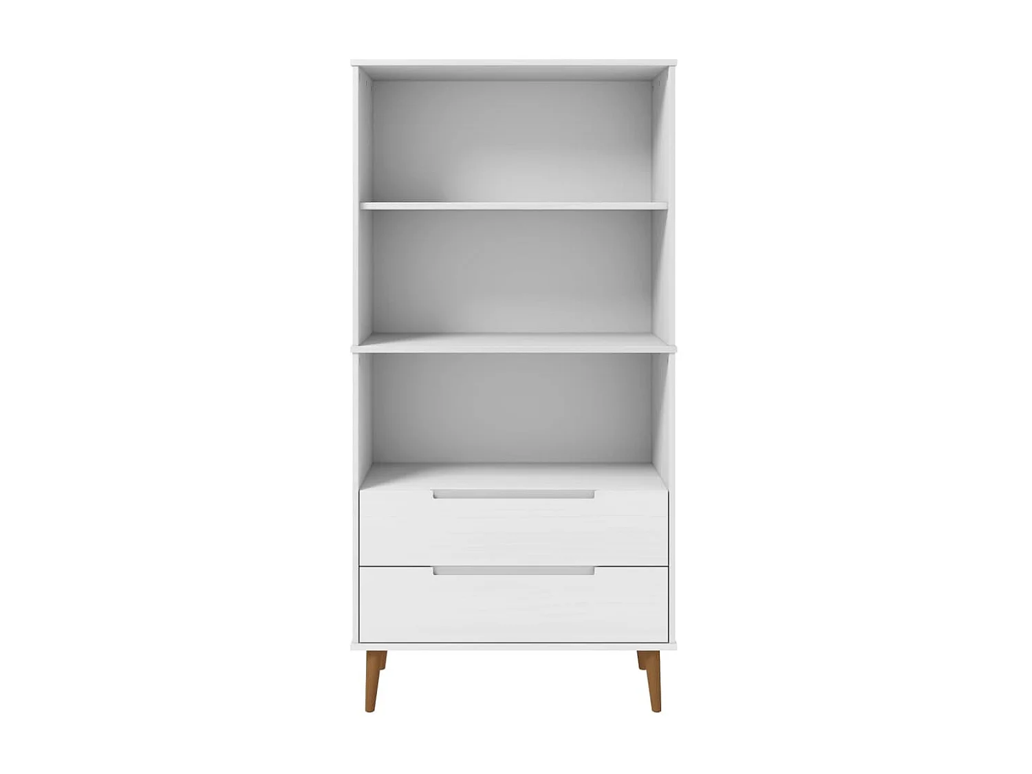 Bibliothèque MOLDE Blanc 85x35x170,5 cm Bois massif de pin