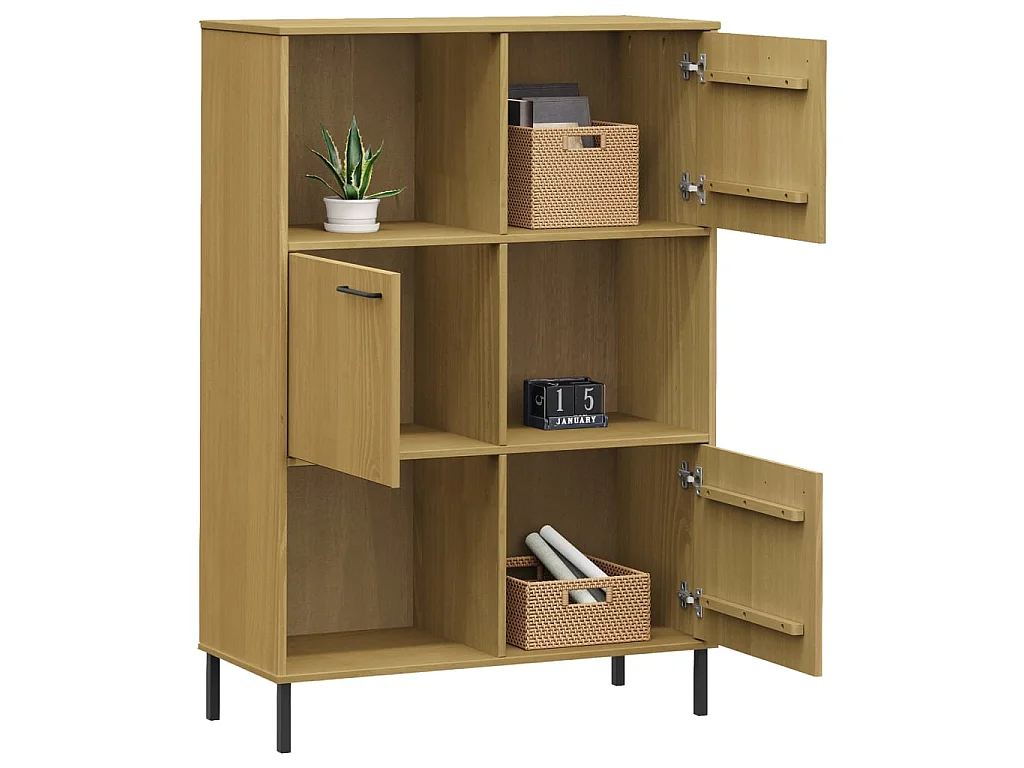 Estante com pés de metal Marrom 90x35x128,5cm Madeira OSLO