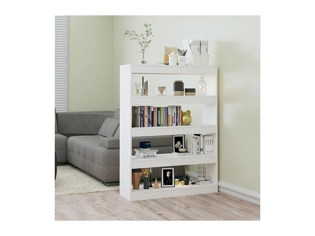 Bibliothèque/Séparateur de pièce Blanc brillant 100x30x135 cm