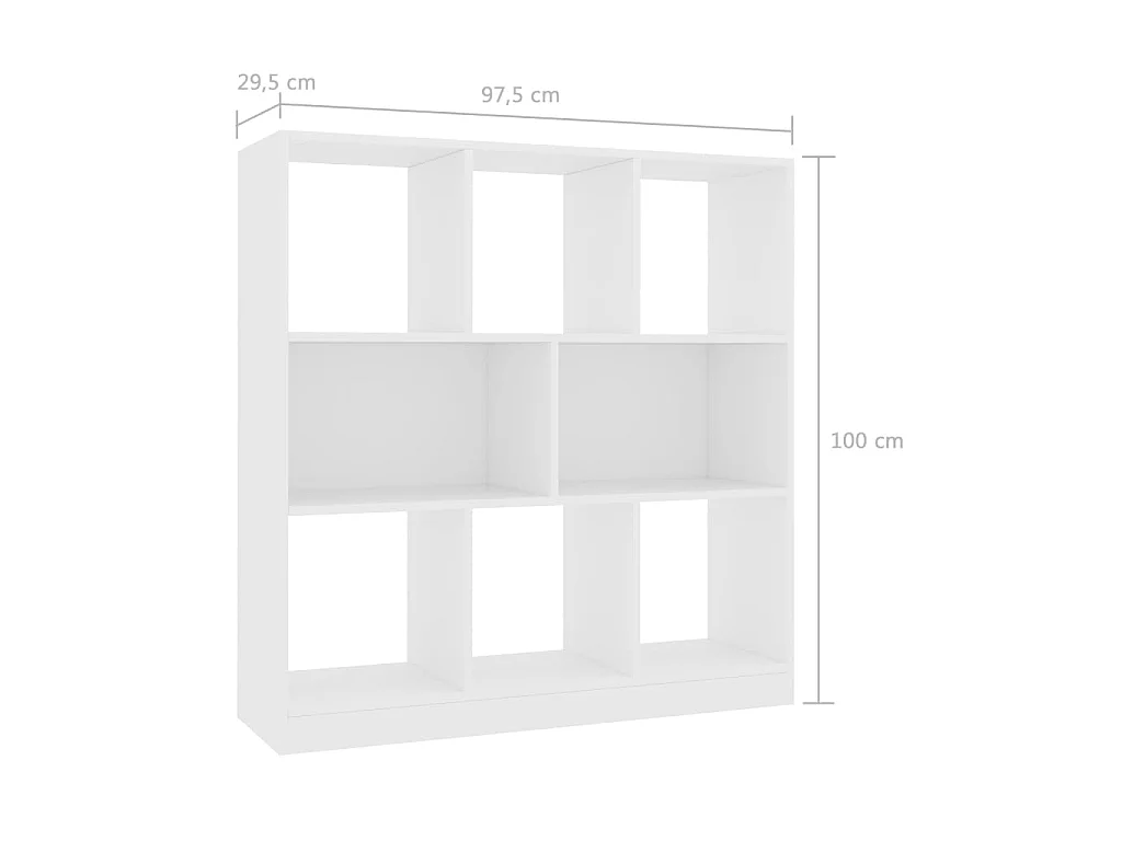 Bibliothèque Blanc 97,5x29,5x100 cm Bois d'ingénierie
