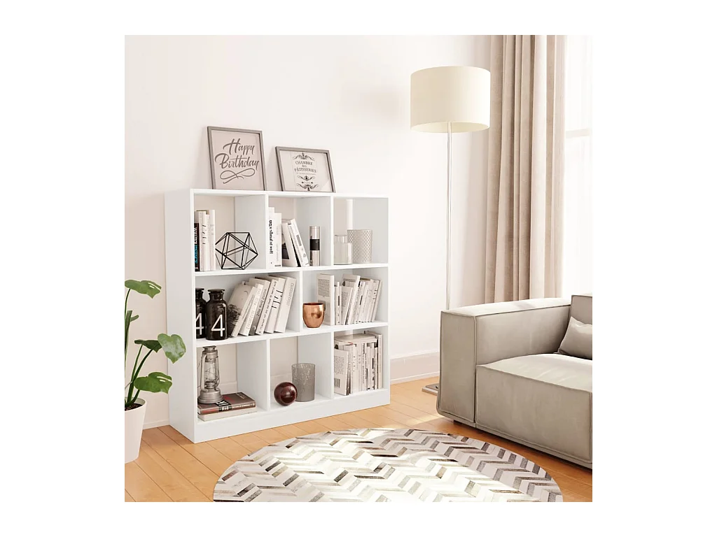 Bibliothèque Blanc 97,5x29,5x100 cm Bois d'ingénierie