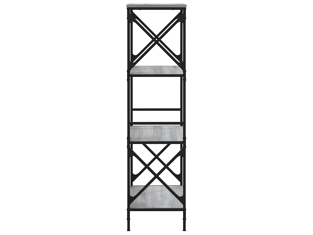 4-stöckiges Bücherregal, Sonomagrau, 59 x 35 x 132 cm