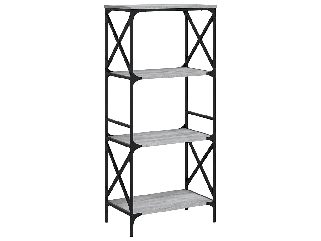 Bibliothèque à 4 niveaux sonoma gris 59x35x132 cm