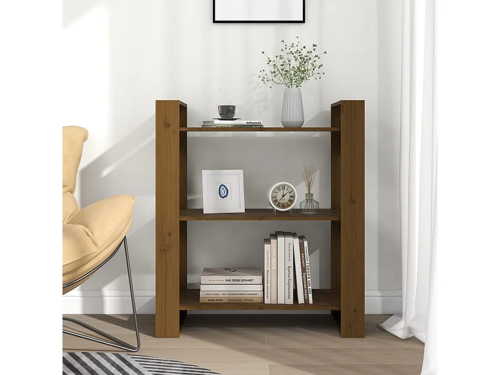 Estante/Divisória Castanho mel 80x35x91 cm Madeira maciça