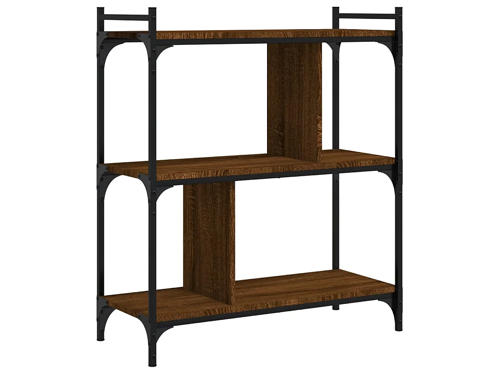 Bibliothèque 3 niveaux chêne marron 76x32x88 cm bois d'ingénierie