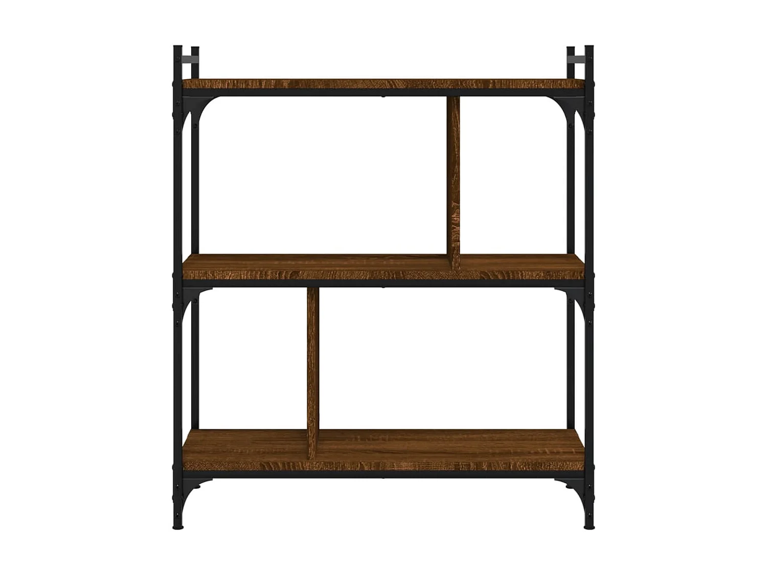 Bibliothèque 3 niveaux chêne marron 76x32x88 cm bois d'ingénierie