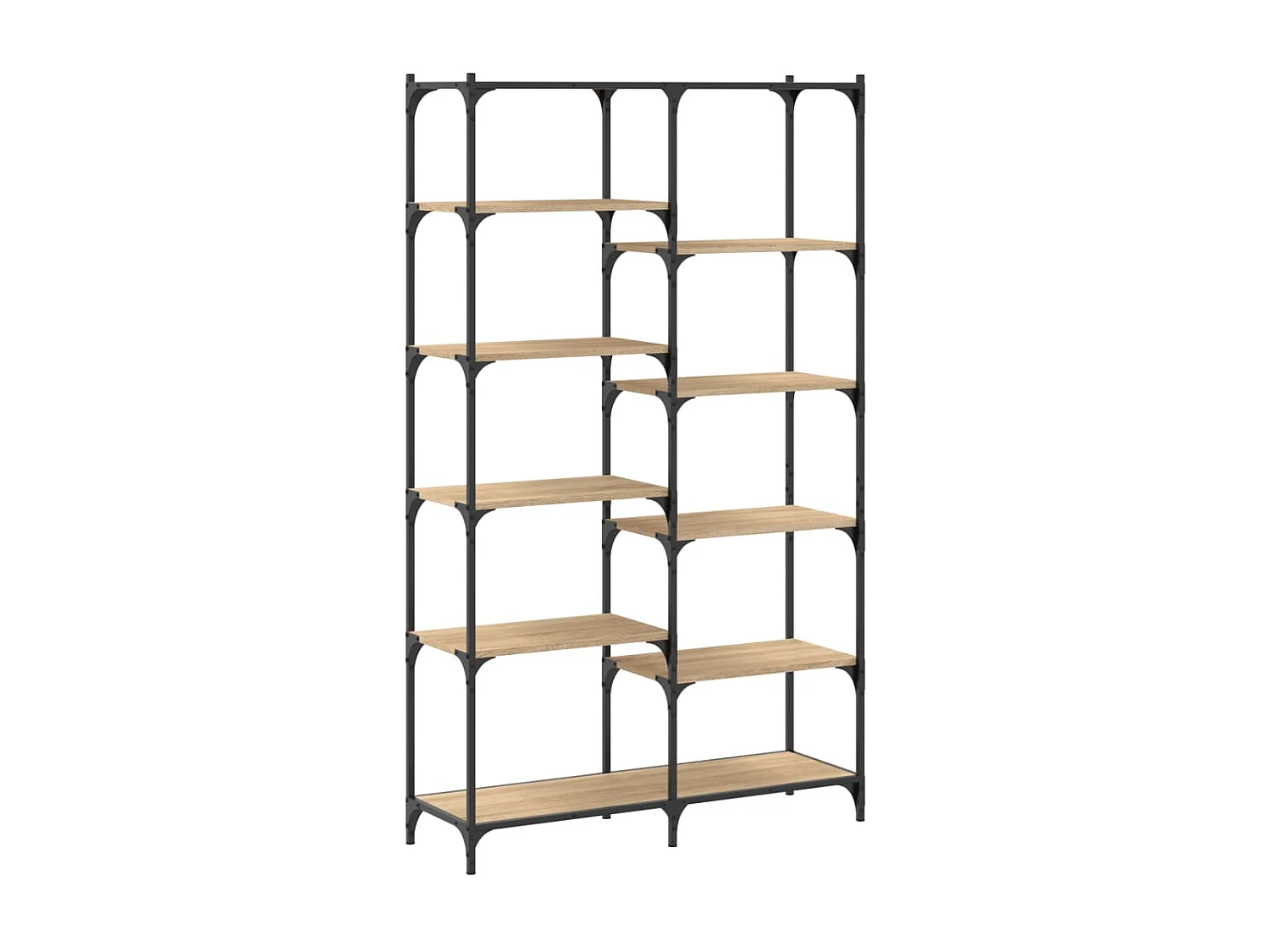 Librería roble Sonoma 100x32x170cm madera contrachapada y hierro