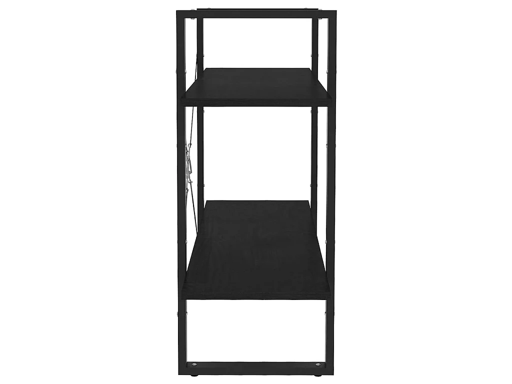 Libreria a 2 livelli Nera 80x30x70 cm Legno di pino massiccio