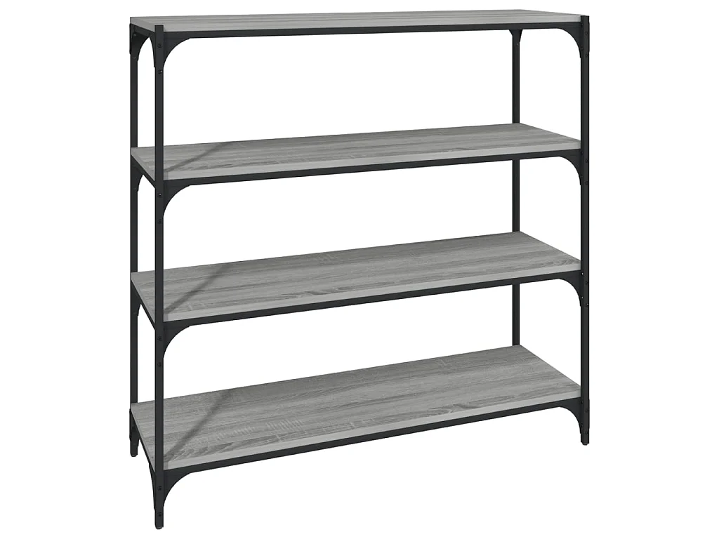 Librería Sonoma gris 100x33x100 cm madera contrachapada acero