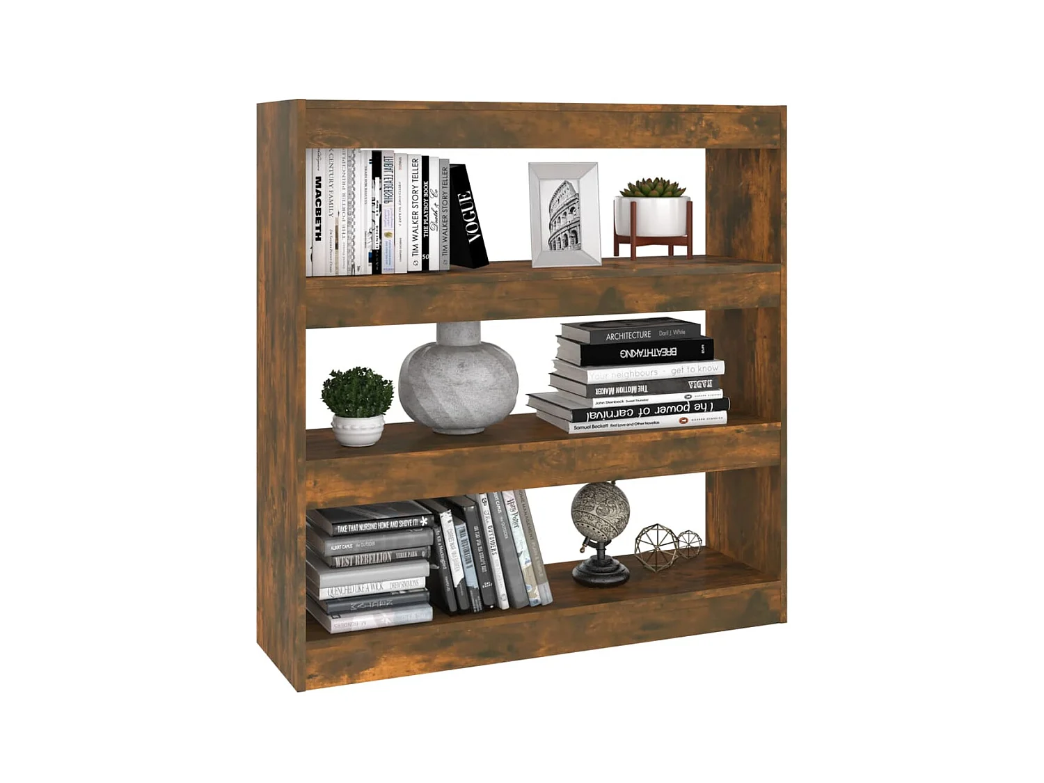 Bibliothèque/Séparateur de pièce Chêne fumé 100x30x103 cm