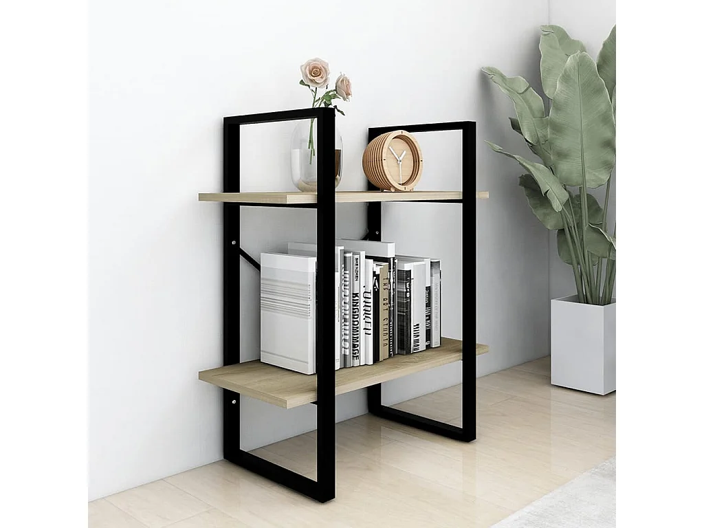 Bibliothèque à 2 niveaux Chêne sonoma 60x30x70 cm Aggloméré