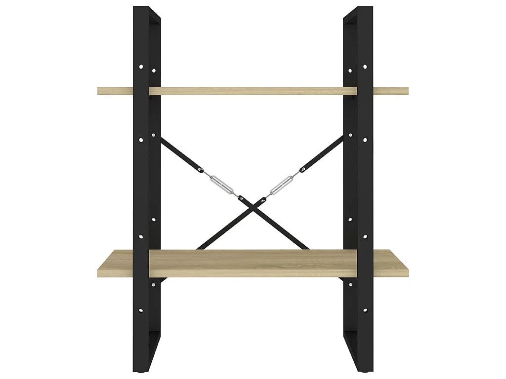 Bibliothèque à 2 niveaux Chêne sonoma 60x30x70 cm Aggloméré