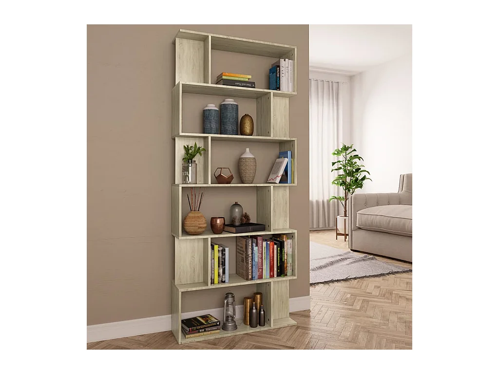Boekenkast/Roomdivider Sonoma eiken 80x24x192 cm