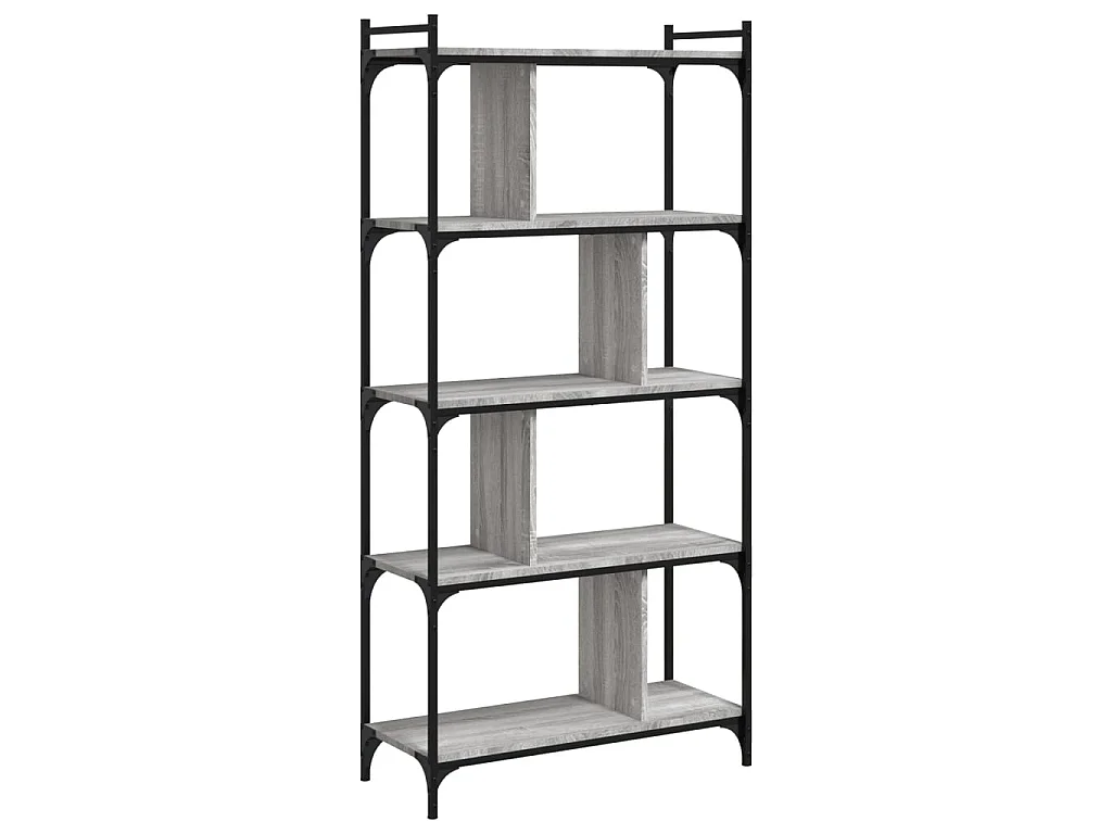 Bibliothèque 5 niveaux sonoma gris 76x32x158 cm