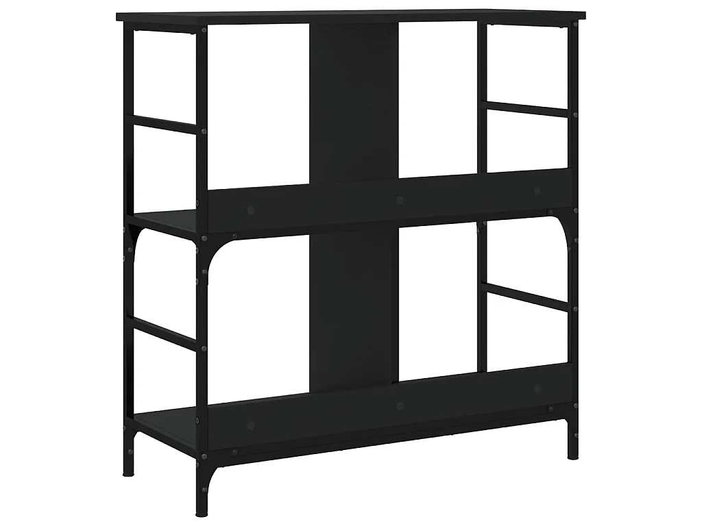 Bibliothèque noir 78,5x33x82 cm bois d'ingénierie