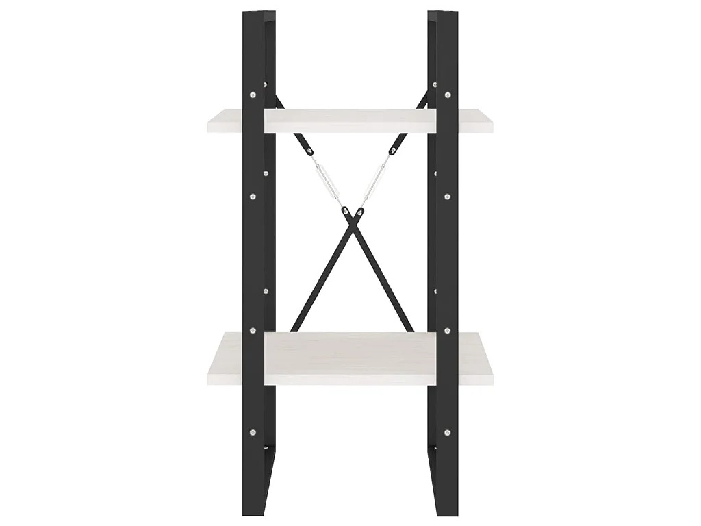 Estante de 2 níveis Branco 40x30x70 cm Madeira maciça de pinho