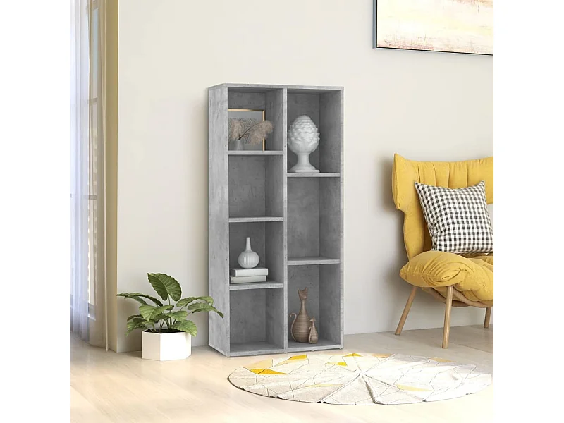 Betongrijze boekenkast 50x25x106 cm spaanplaat