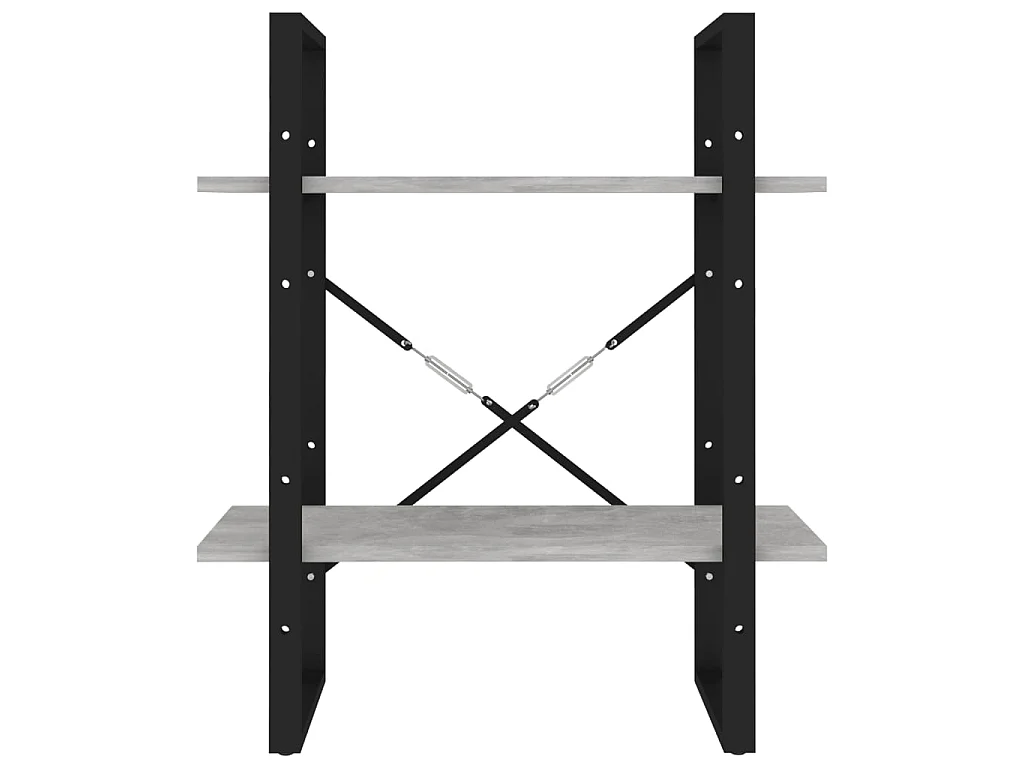 Bibliothèque à 2 niveaux Gris béton 60x30x70 cm Aggloméré