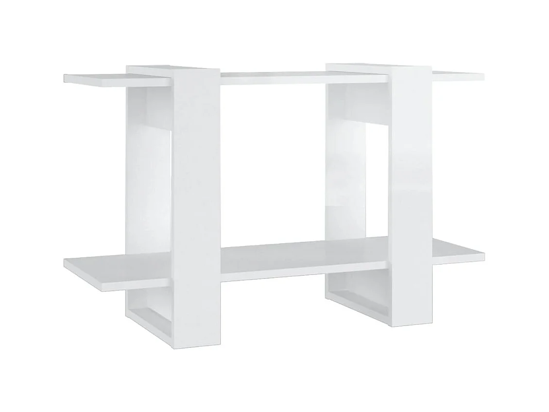 Librería/Separador de ambientes Blanco brillo 80x30x51 cm