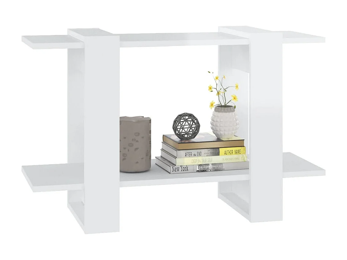 Bibliothèque/Séparateur de pièce Blanc brillant 80x30x51 cm