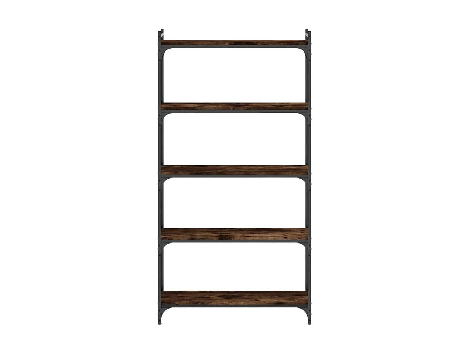 Bibliothèque 5 niveaux chêne fumé 80x30x154cm bois d'ingénierie