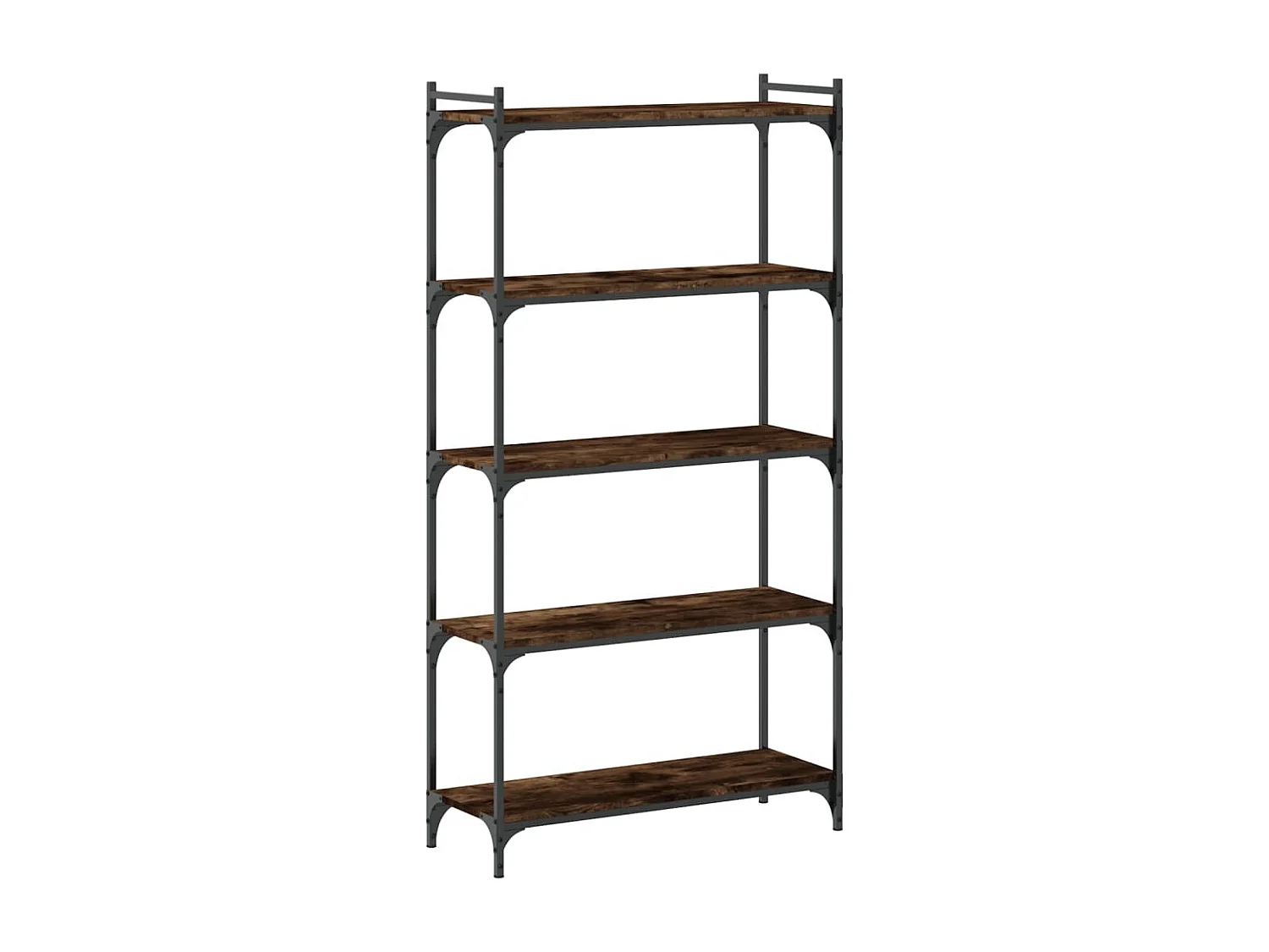 Bibliothèque 5 niveaux chêne fumé 80x30x154cm bois d'ingénierie