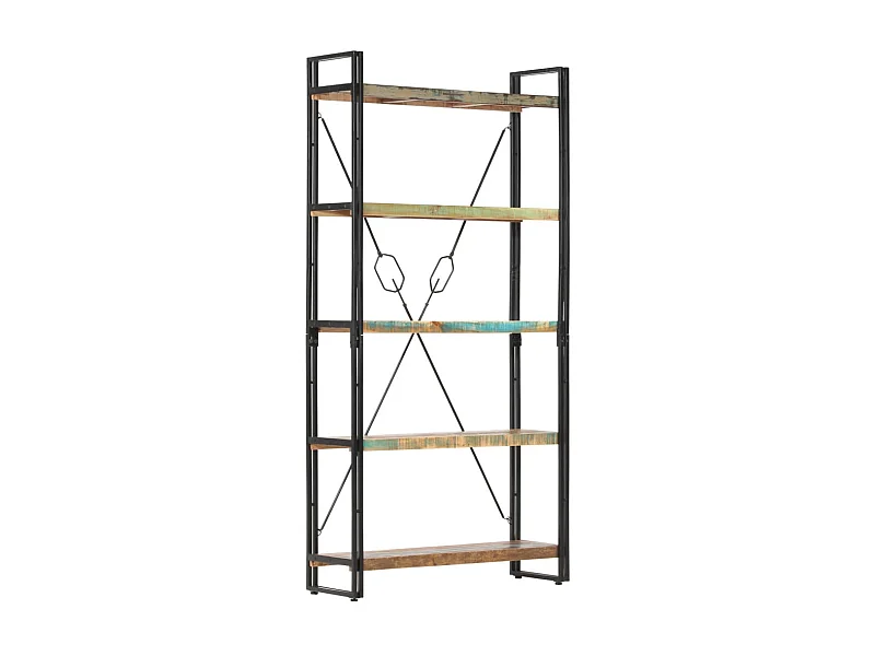 Libreria 5 livelli 90x30x180 cm Legno massello di recupero