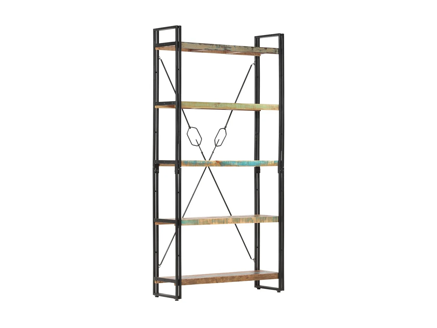 Bibliothèque 5 niveaux 90x30x180 cm Bois solide de récupération