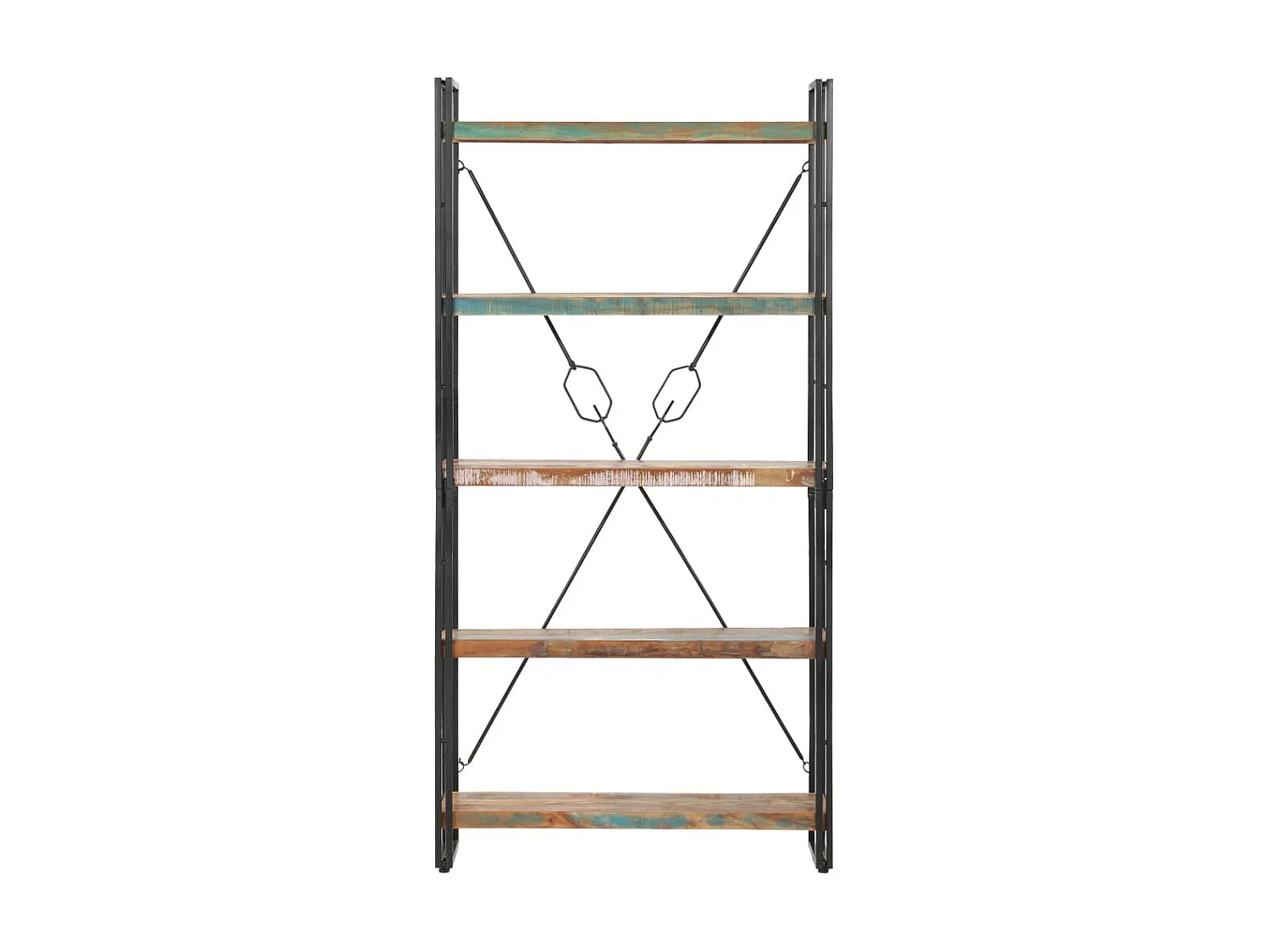 Bibliothèque 5 niveaux 90x30x180 cm Bois solide de récupération