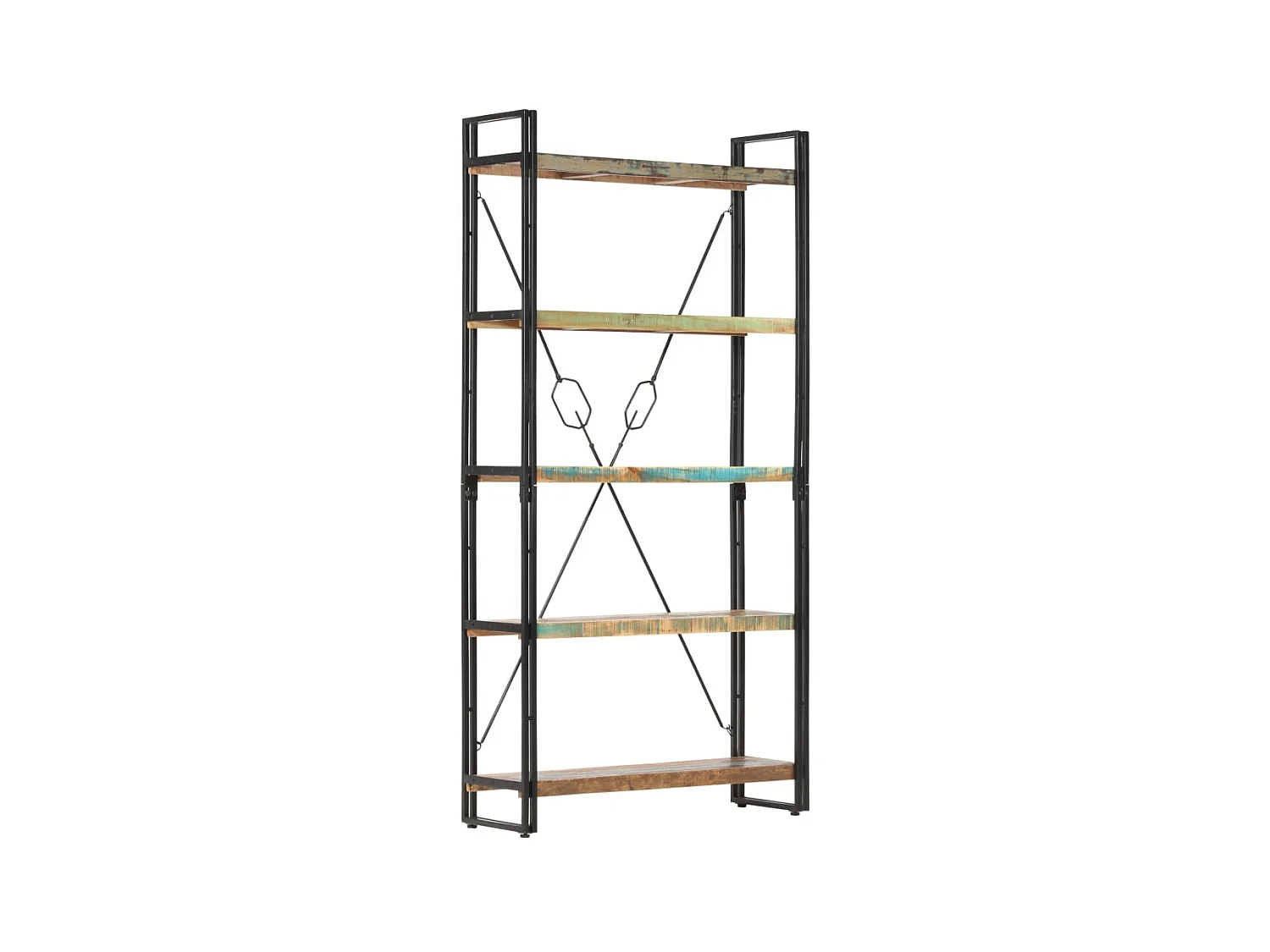 Bibliothèque 5 niveaux 90x30x180 cm Bois solide de récupération