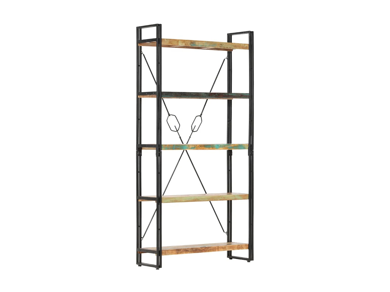 Bibliothèque 5 niveaux 90x30x180 cm Bois solide de récupération