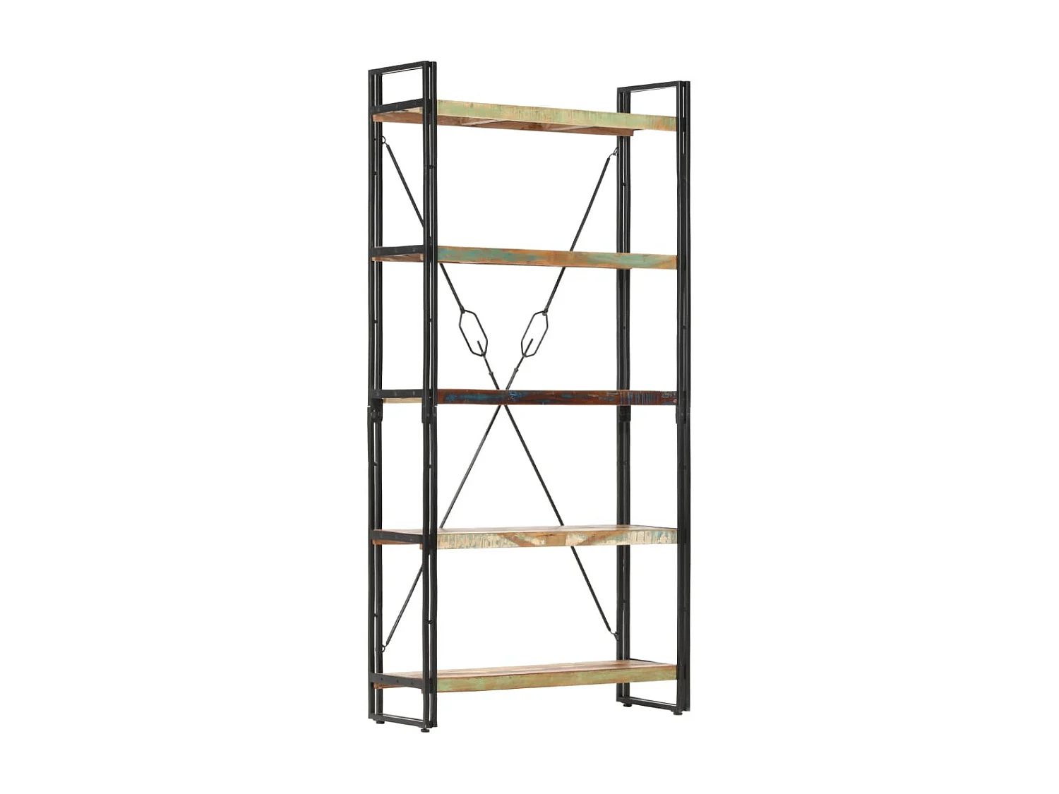 Bibliothèque 5 niveaux 90x30x180 cm Bois solide de récupération