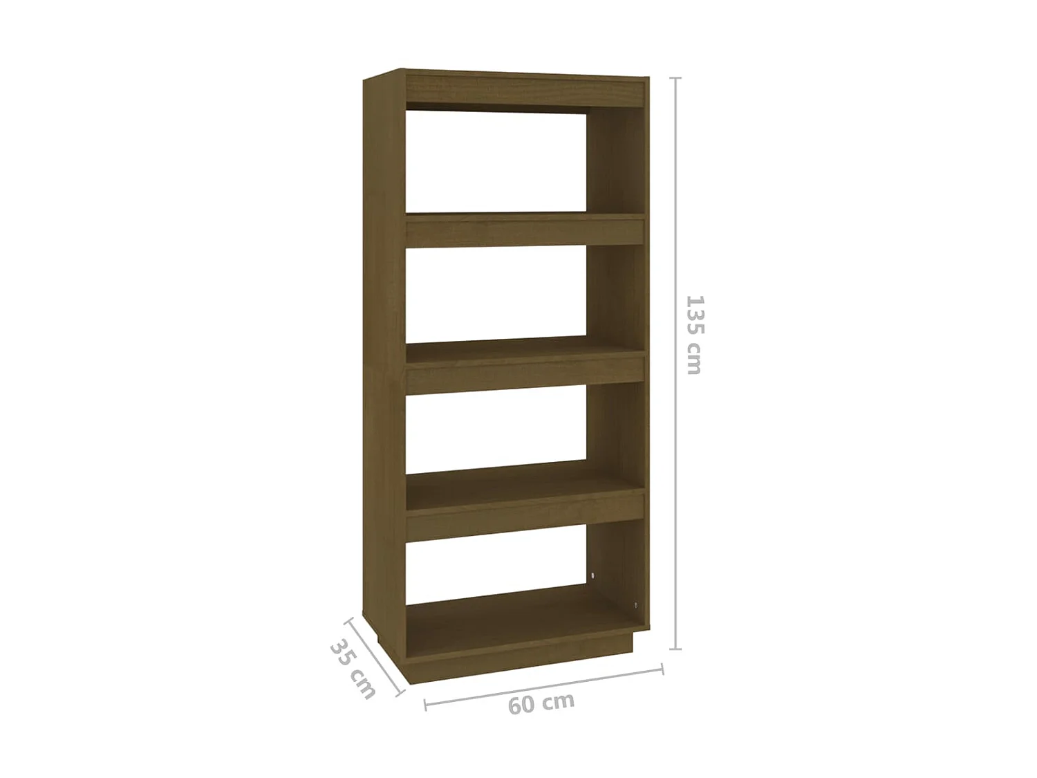 Bibliothèque/Séparateur de pièce Marron miel 60x35x135 cm Pin