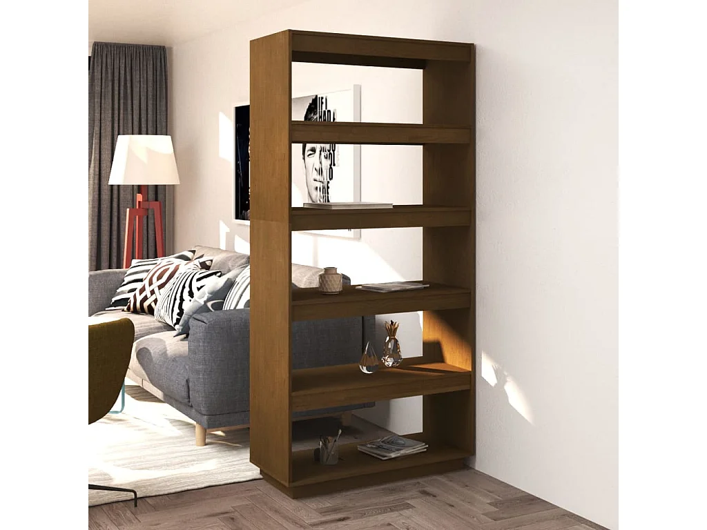 Bibliothèque/Séparateur de pièce Marron miel 80x35x167 cm Pin