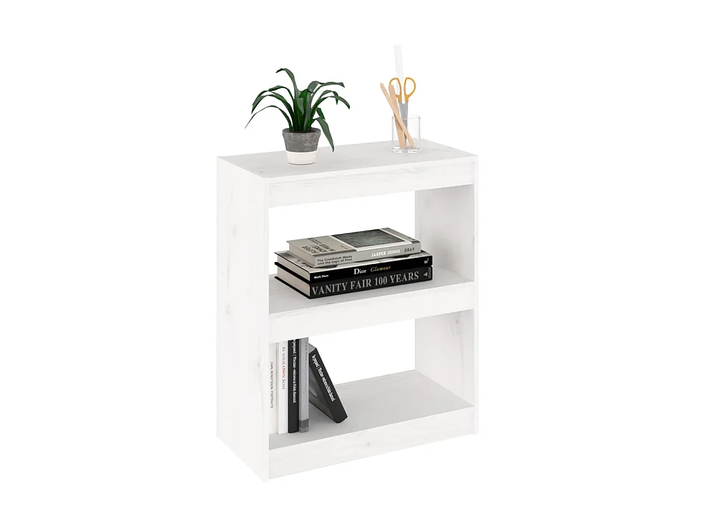 Librería/Separador Blanco 60x30x71,5 cm Madera maciza de pino