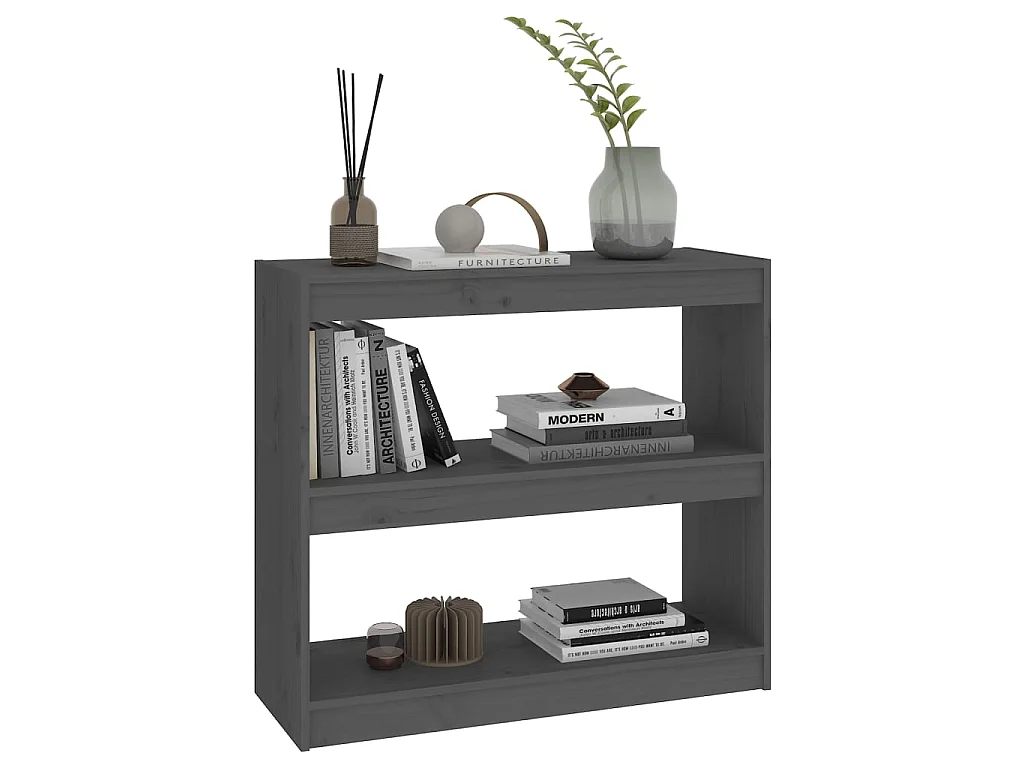 Libreria/Divisorio Grigio 80x30x71,5 cm Pino massiccio