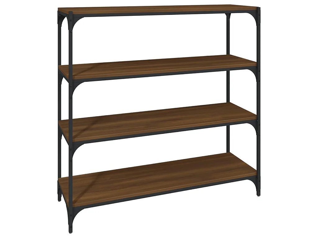 Bibliothèque Chêne marron 100x33x100cm Bois d'ingénierie et acier