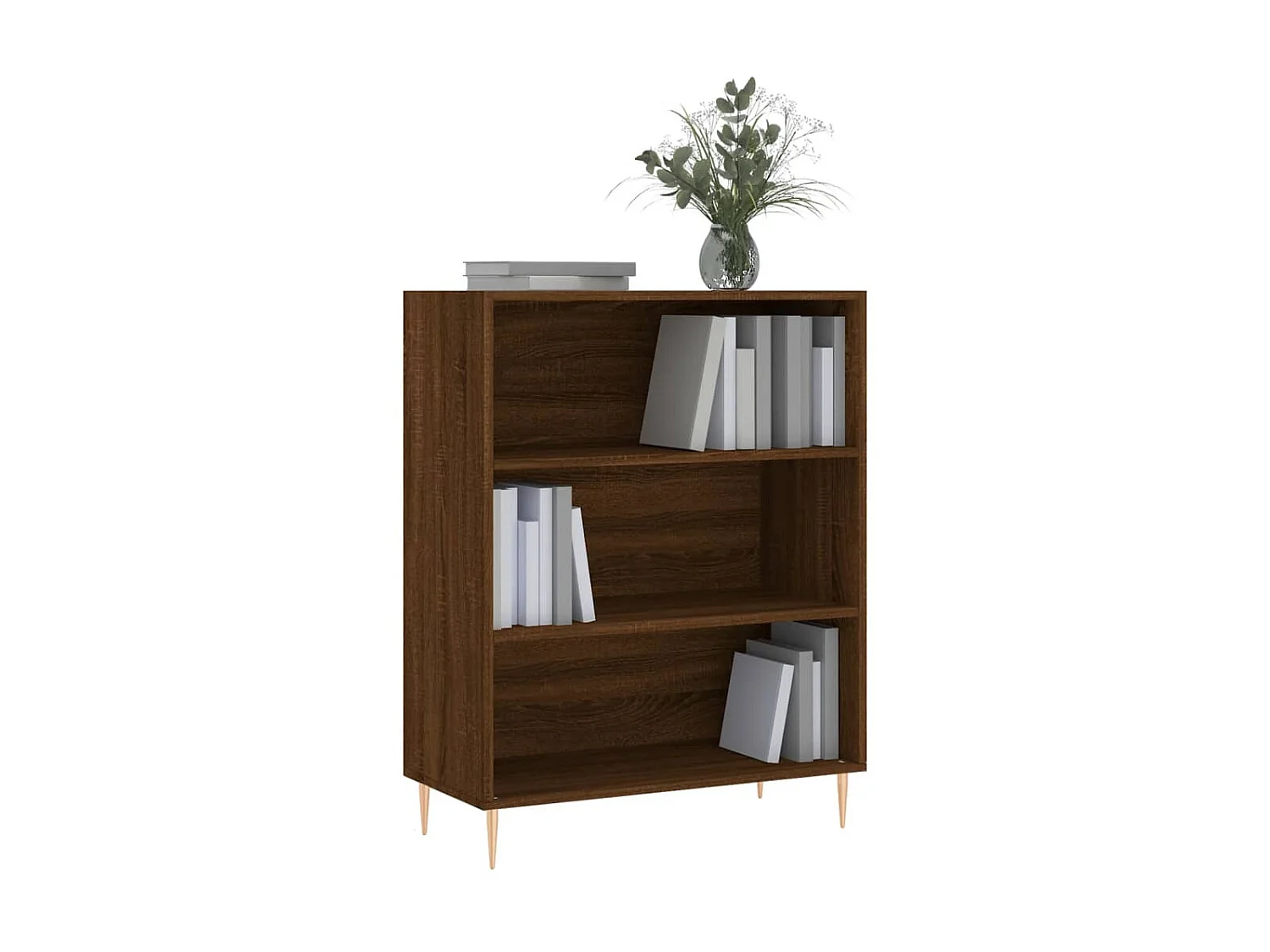 Bücherregal aus brauner Eiche, 69,5 x 32,5 x 90 cm, Holzwerkstoff