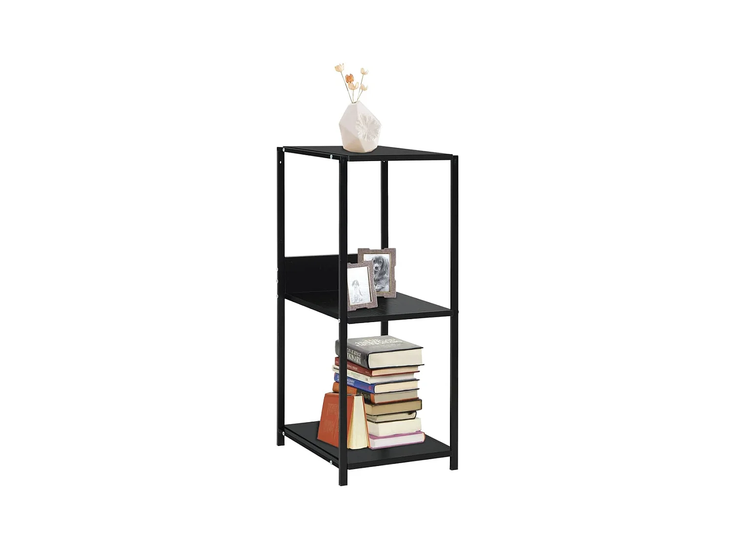 kleine rechte boekenplank Zwart 33,5x39,6x79,7 cm