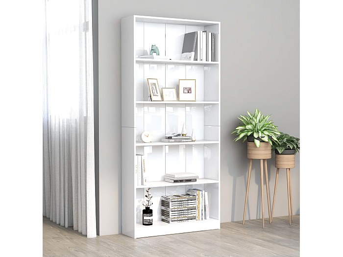 Simply Home Libreria A 5 Ripiani In Plastica - Design Moderno E Minimalista Per Ufficio E Cameretta - 4
