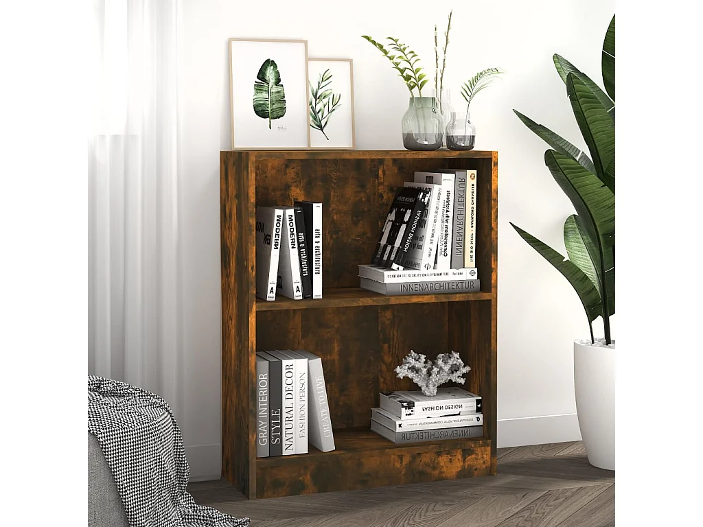 Bibliothèque Chêne fumé 60x24x74,5 cm Bois d'ingénierie