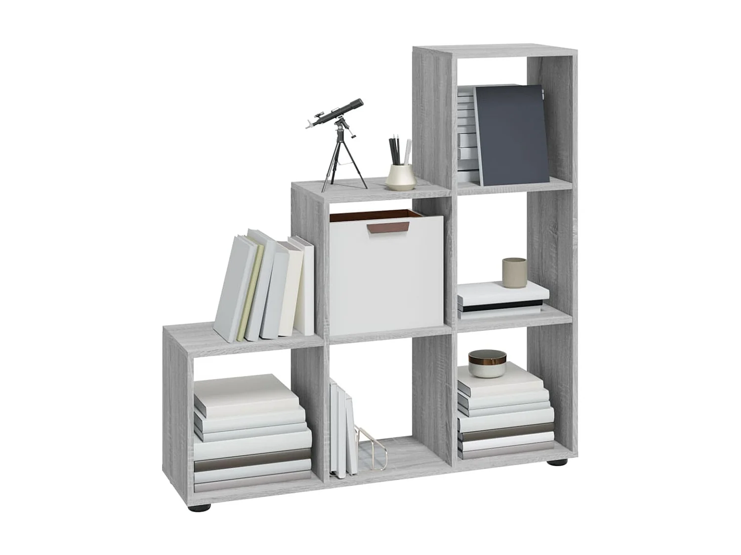 Bibliothèque escalier Sonoma gris 107 cm Bois d'ingénierie