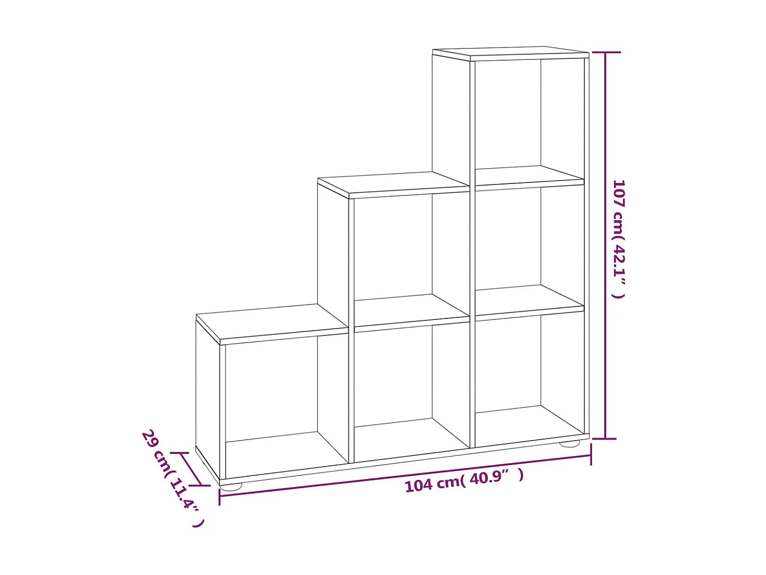 Bibliothèque escalier Sonoma gris 107 cm Bois d'ingénierie