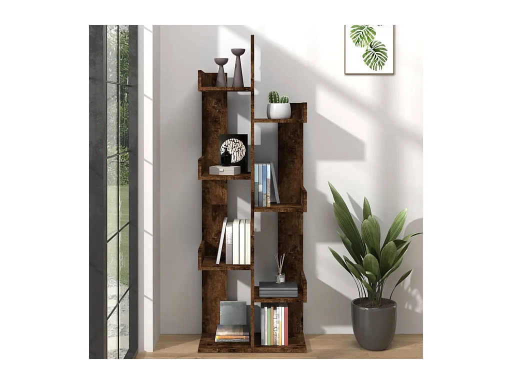 Boekenkast 48x25,5x140 cm Gerookt eiken Bewerkt hout