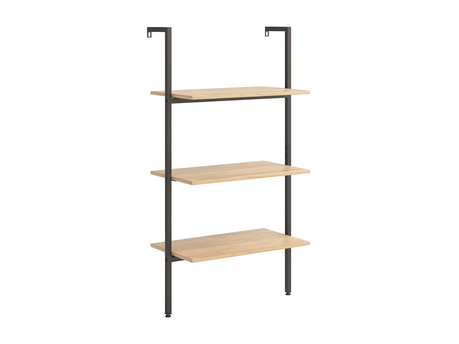 étagère inclinée 3 niveaux Marron clair et noir 64x35x120,5 cm