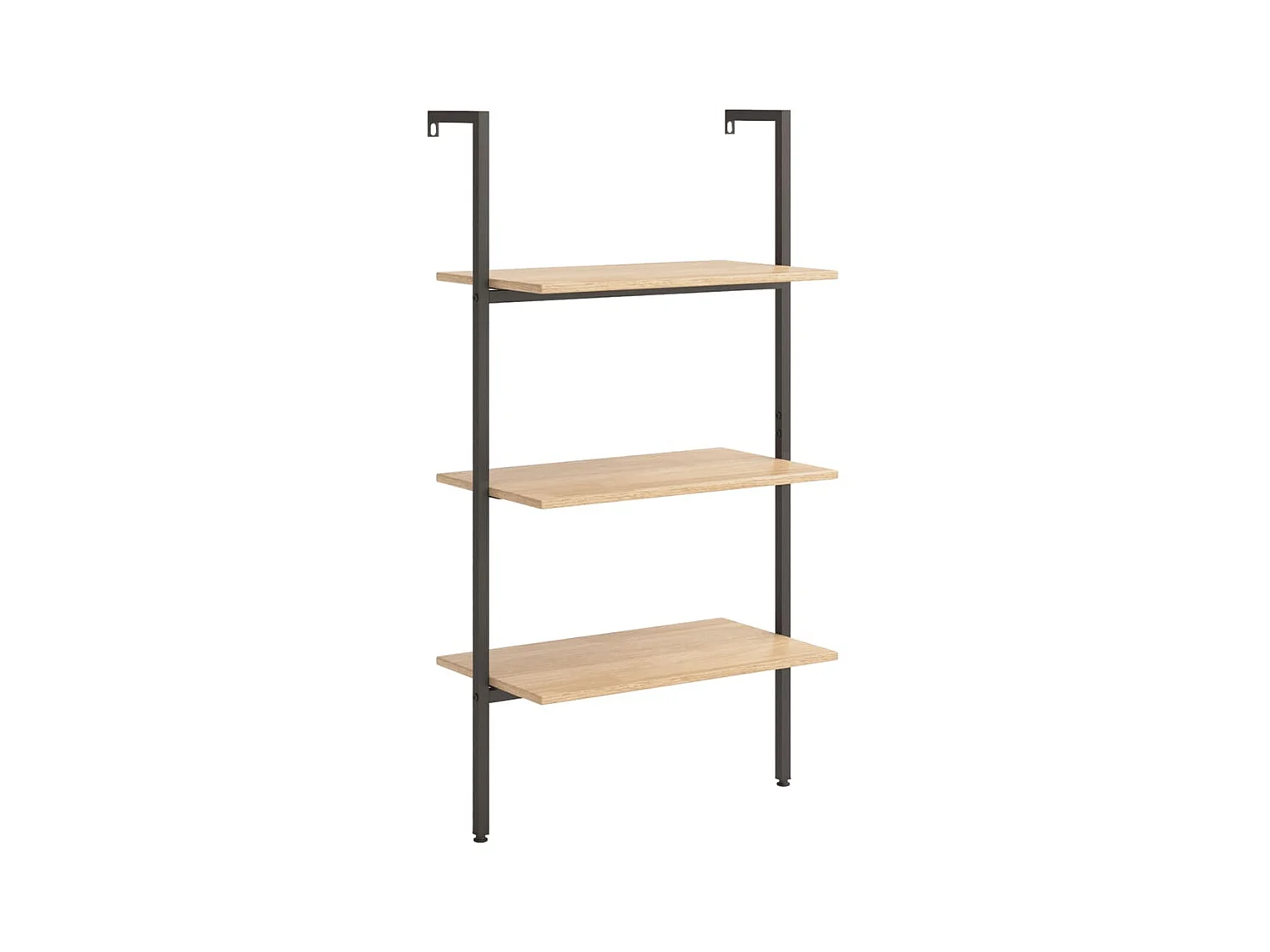 étagère inclinée 3 niveaux Marron clair et noir 64x35x120,5 cm