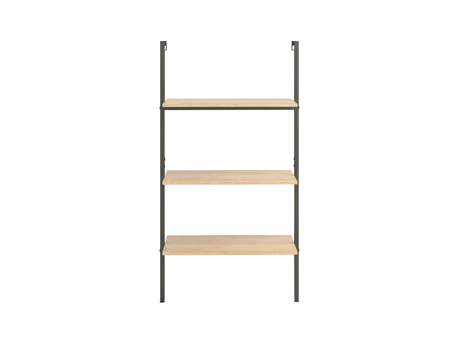 étagère inclinée 3 niveaux Marron clair et noir 64x35x120,5 cm